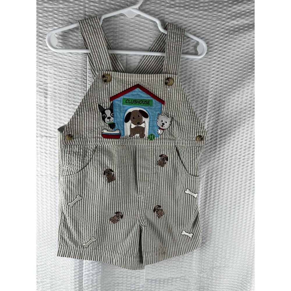 Starting‎ Out Striped Dog Clubhouse Overalls - 12M